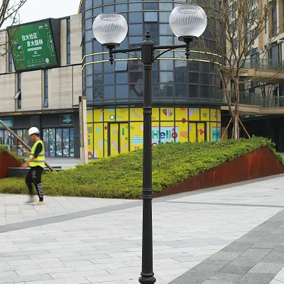 Farolas de césped para hotel, poste de aluminio antiguo decorativo europeo, resistente al agua para exteriores, con poste de luz de jardín